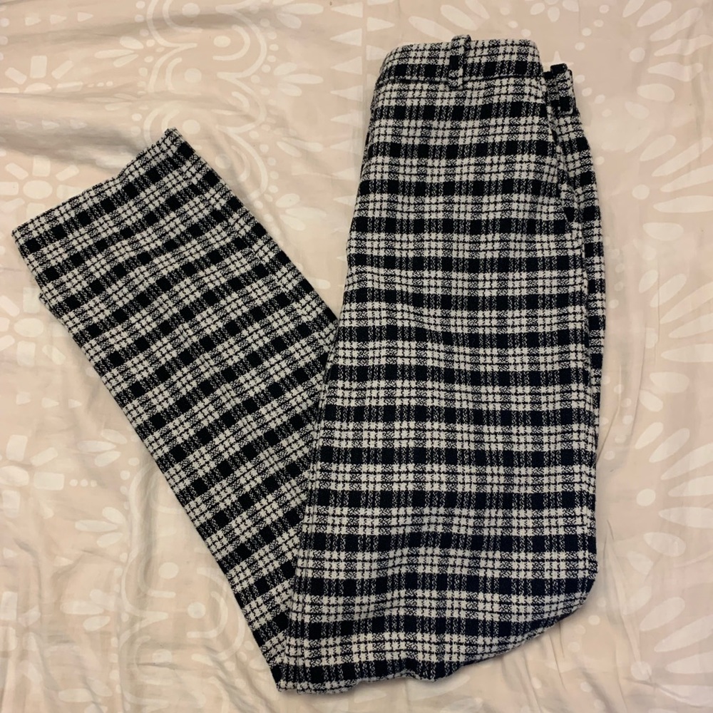 NEW Zara Houndstooth Flowy Pants